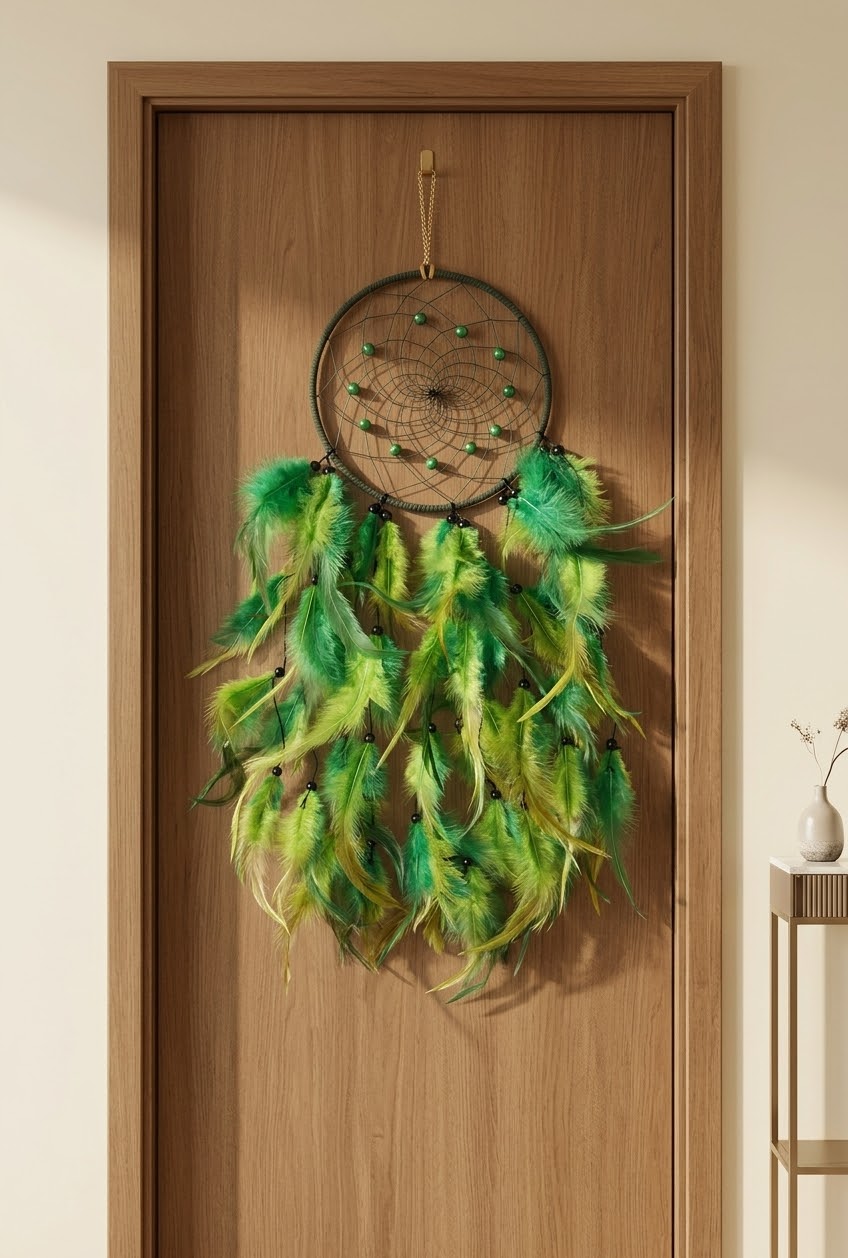 Emerald Forest Feather Dream Catcher