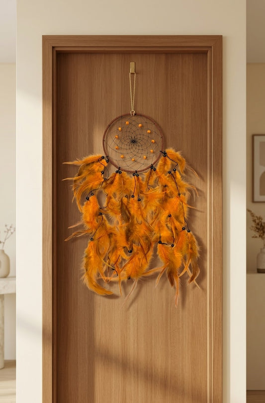 Golden Spirit Feather Dream Catcher