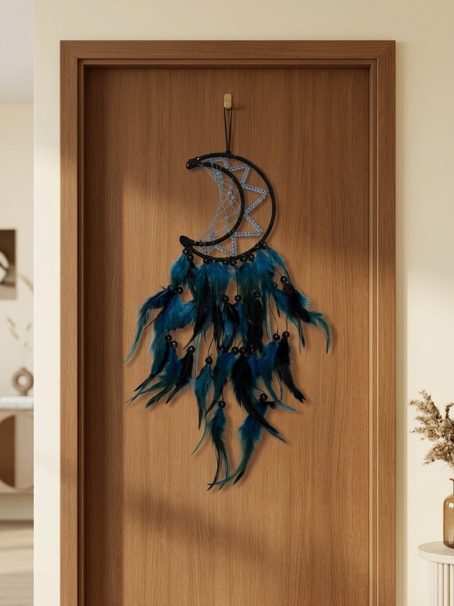 Midnight Sky Blue Quartz Feather Dream Catcher