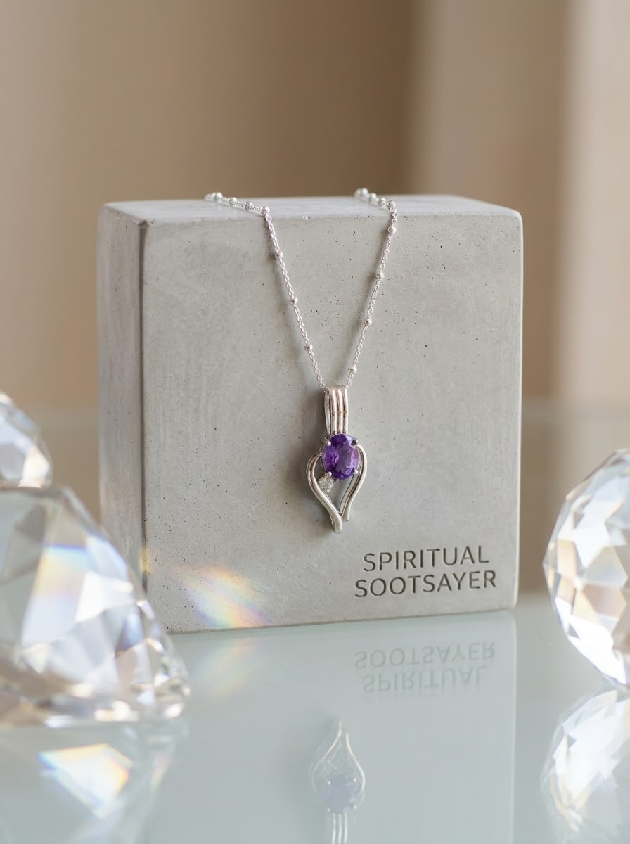 Violet Embrace Amethyst Women’s Necklace – 925 Sterling Silver