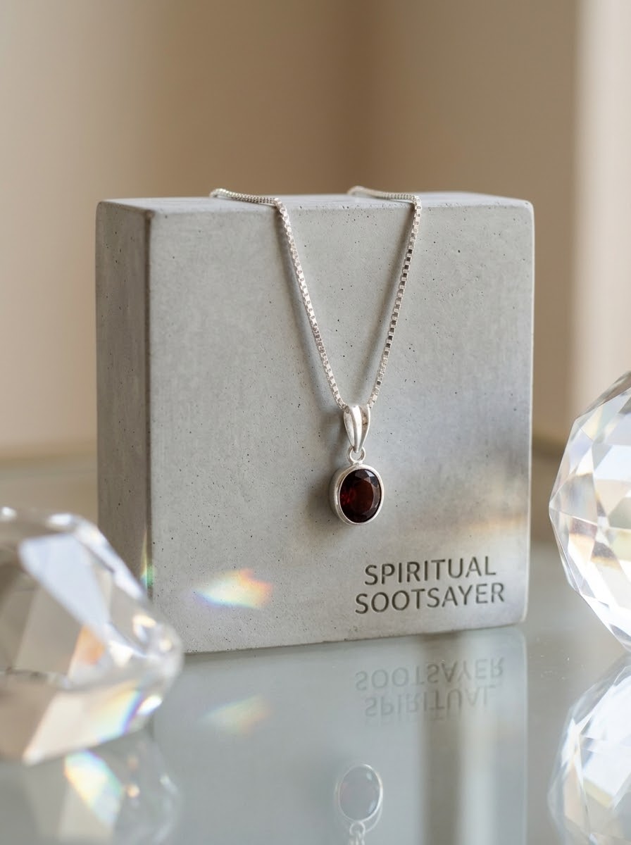 Crimson Grace Garnet Women’s Necklace – 925 Sterling Silver