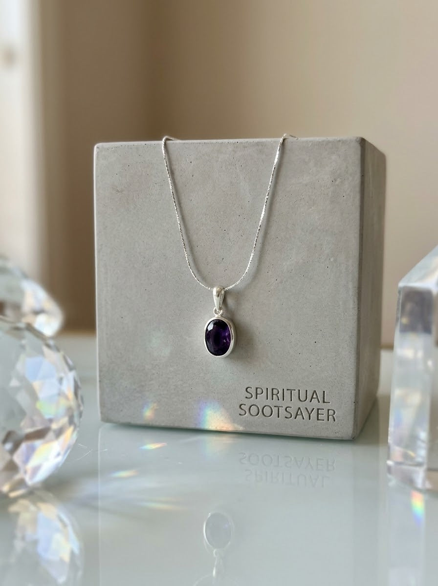 Violet Elegance Amethyst Women’s Necklace – 925 Sterling Silver