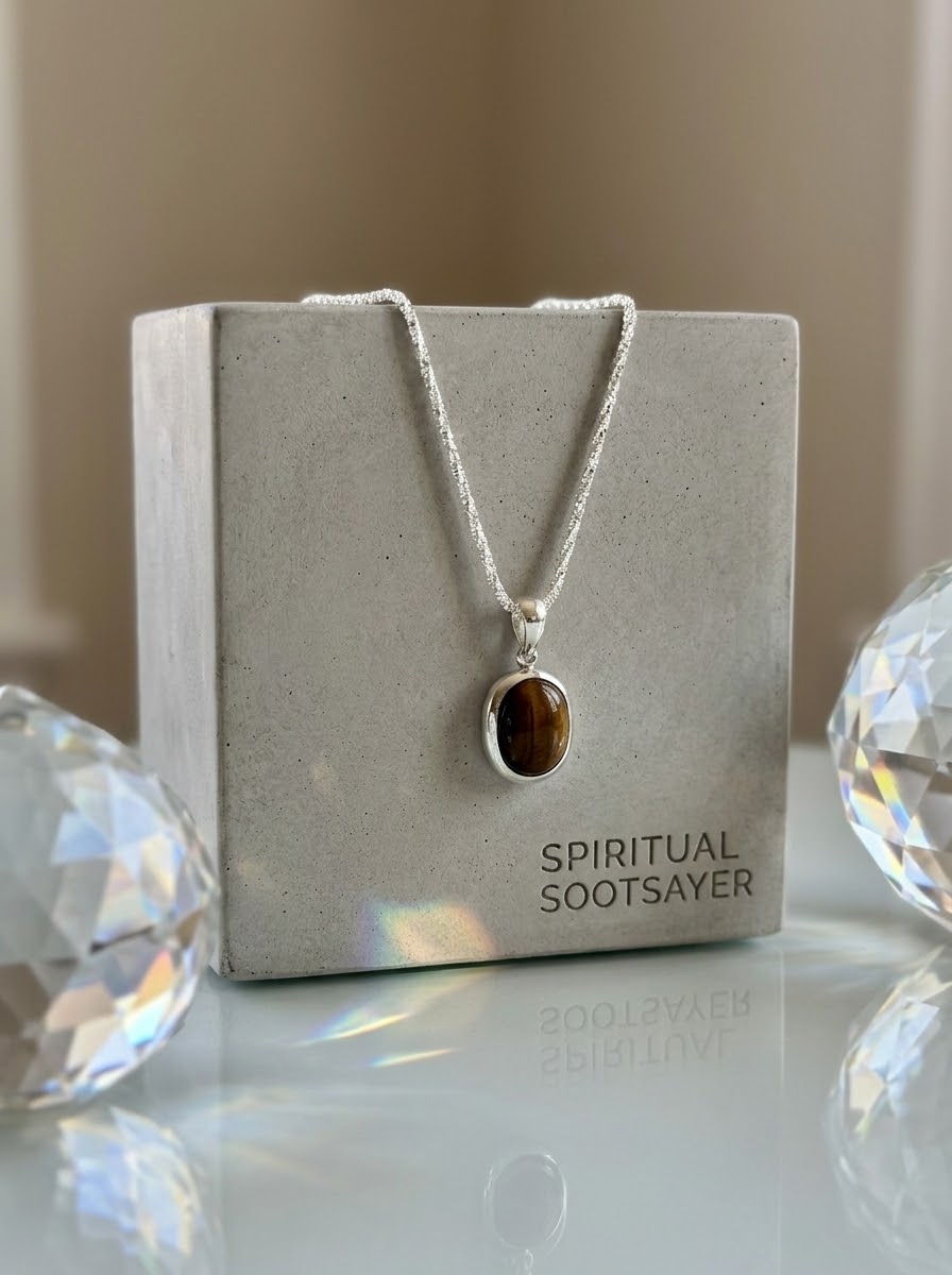 Golden Resolve Tiger Eye Women’s Necklace – 925 Sterling Silver