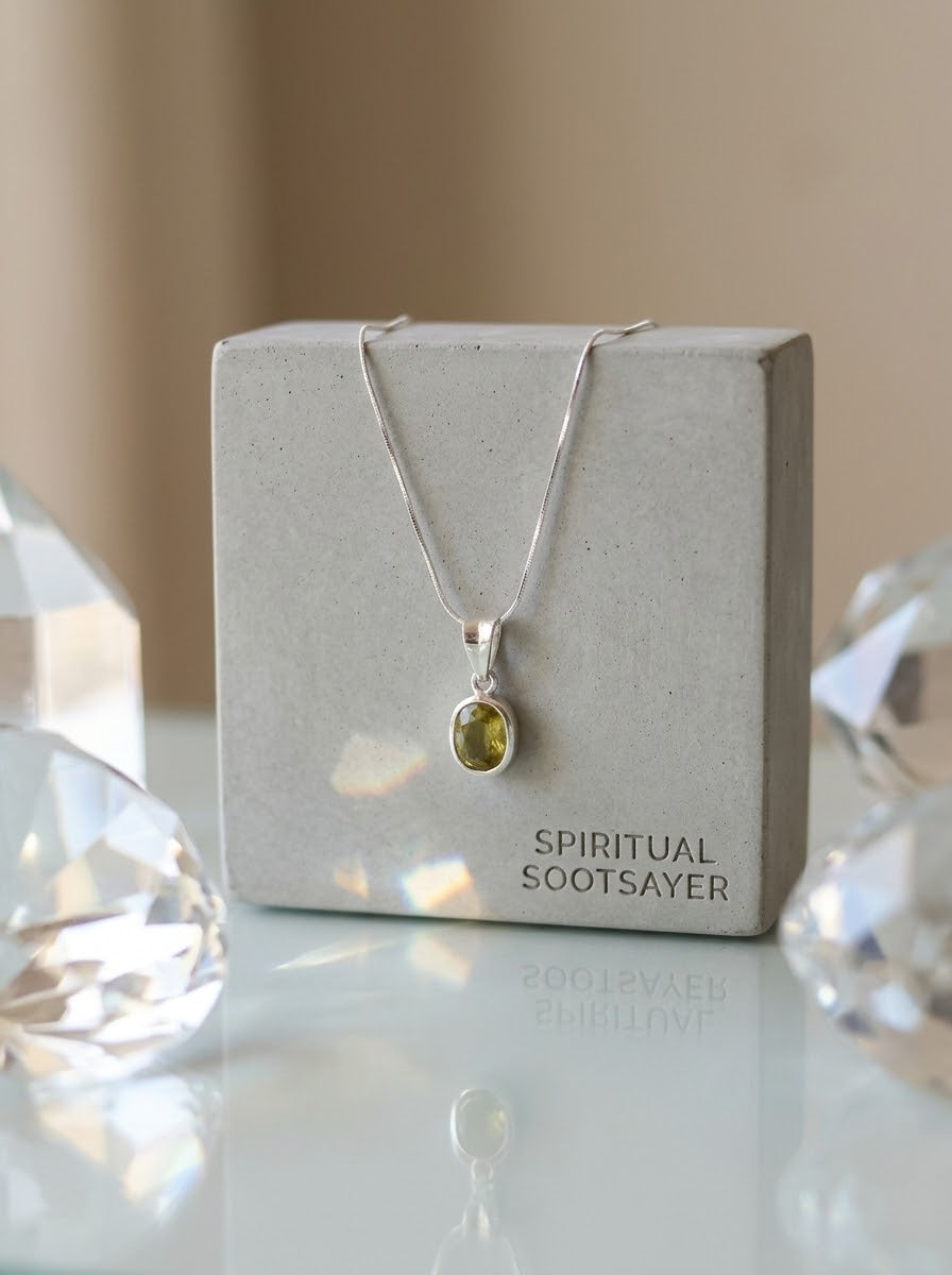Golden Aura Yellow Sapphire Women’s Necklace – 925 Sterling Silver