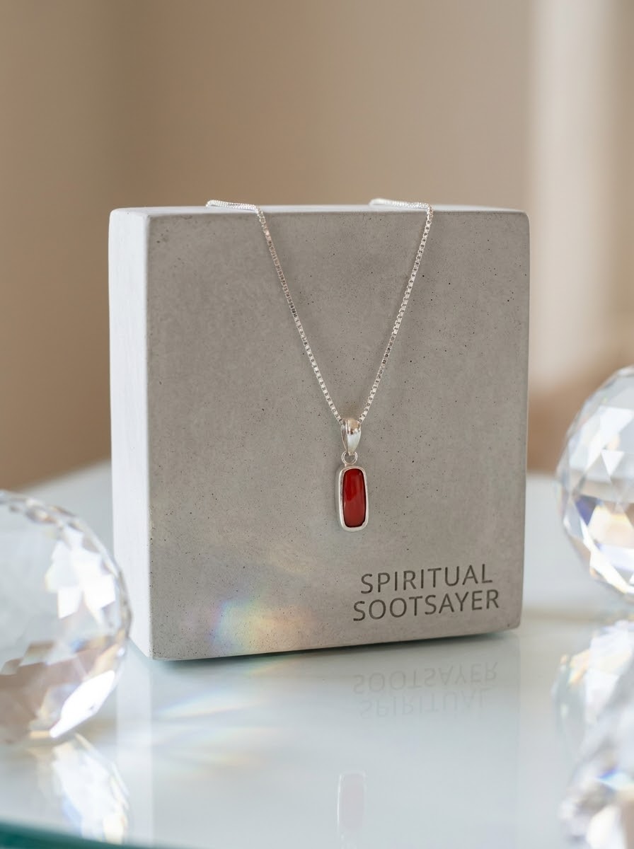 Scarlet Tide Red Coral Women’s Necklace – 925 Sterling Silver