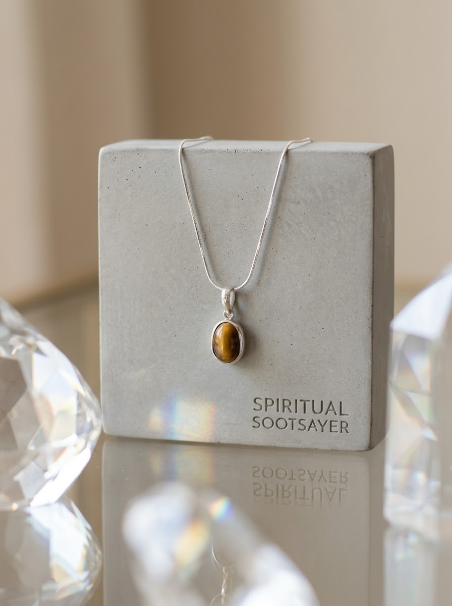 Golden Stride Tiger Eye Women’s Necklace – 925 Sterling Silver