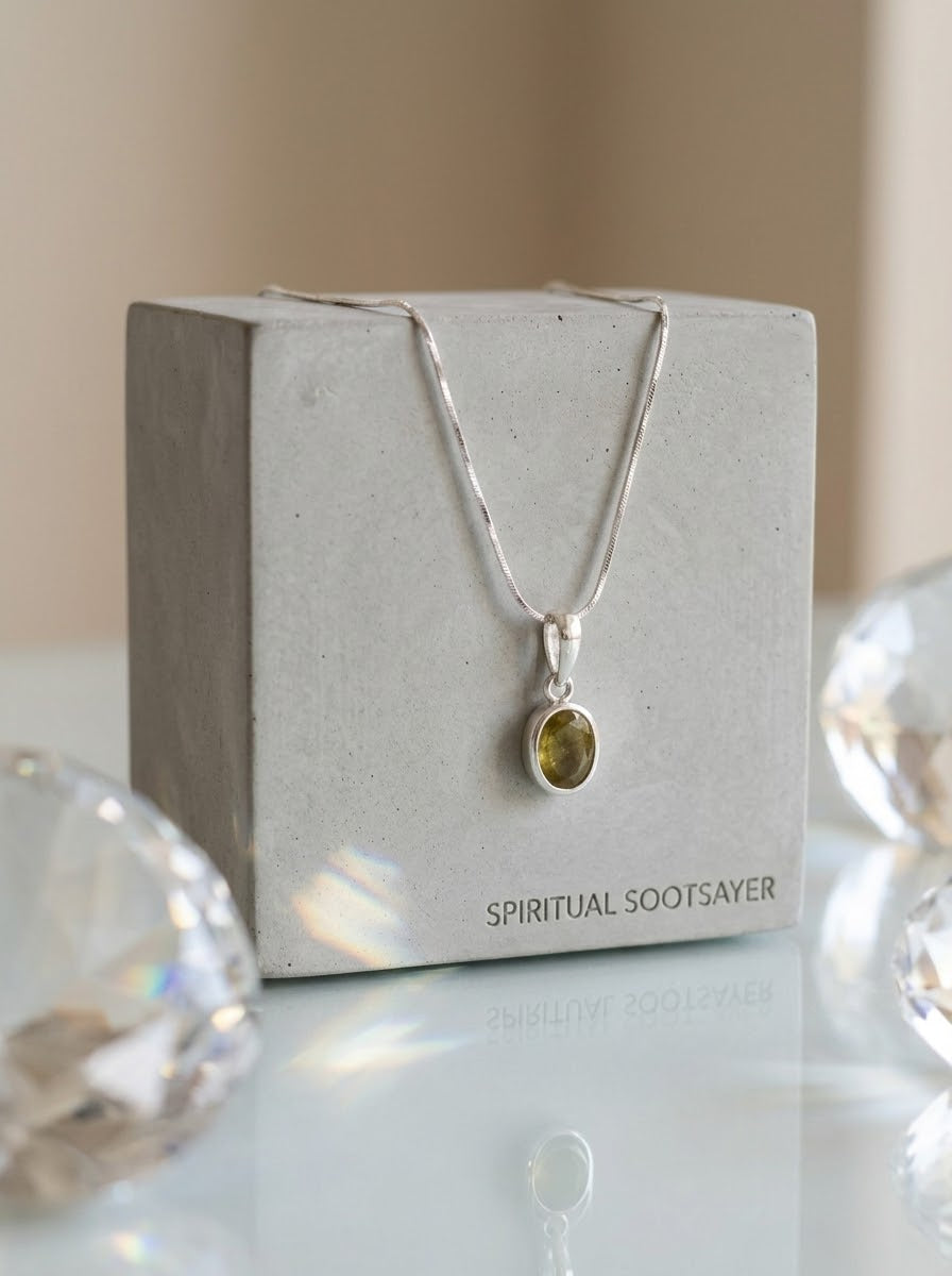 Golden Solstice Yellow Sapphire Women’s Necklace – 925 Sterling Silver