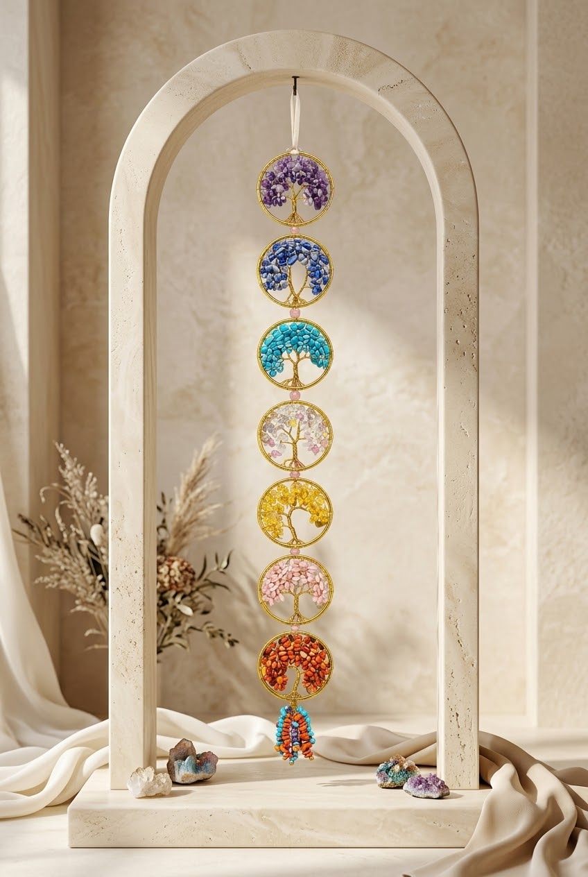 7 Chakra Tree of Life Crystal Dream Catcher