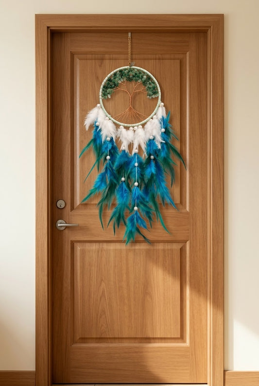 Green Aventurine Tree of Life Feather Dream Catcher