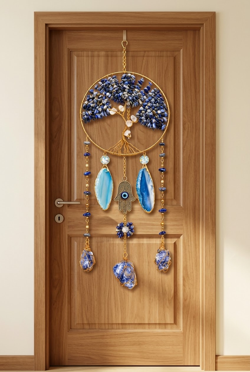 Lapis Lazuli Tree of Life Crystal Dream Catcher