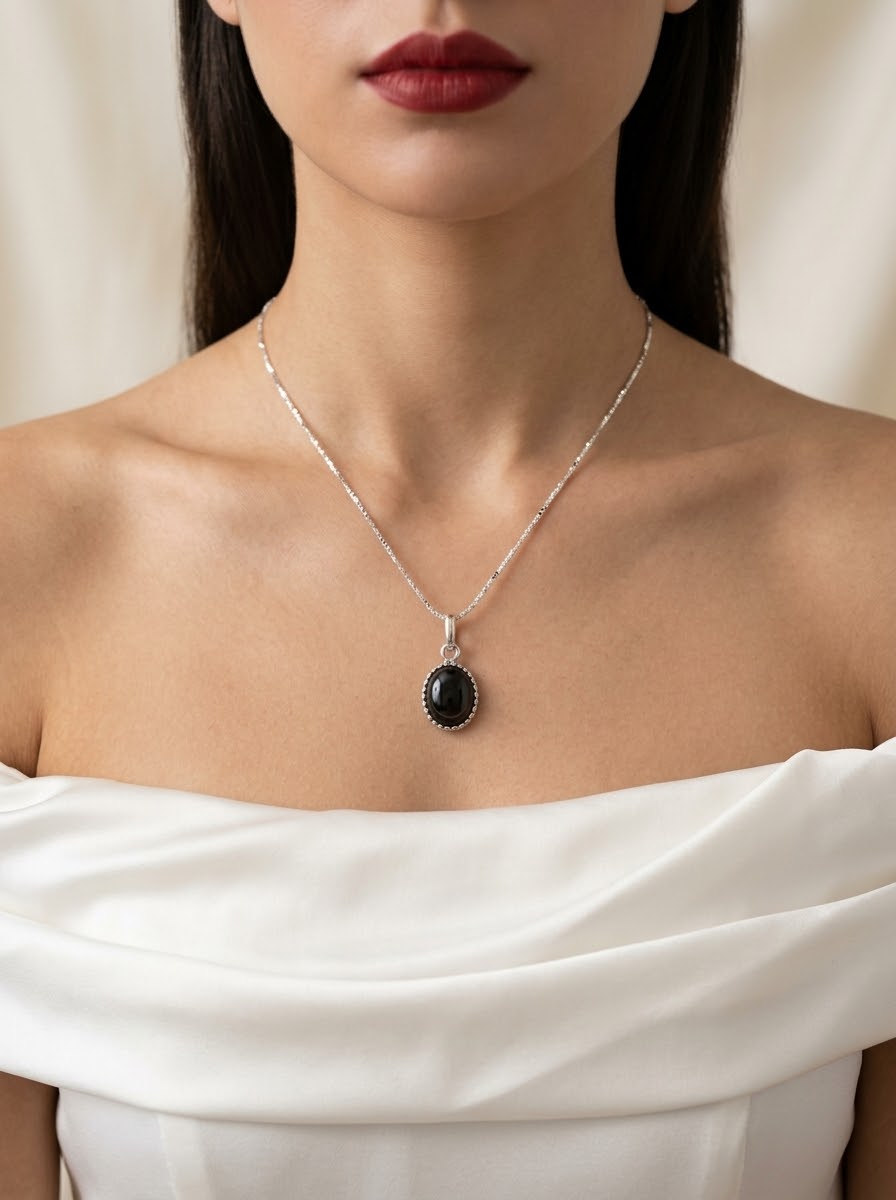 Midnight Poise Hematite Women’s Necklace – 925 Sterling Silver