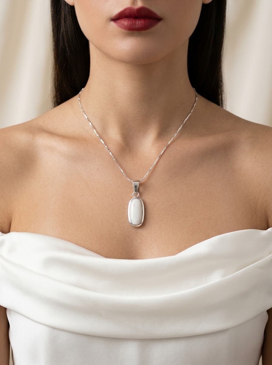 Ivory Serenity White Coral Women’s Necklace – 925 Sterling Silver