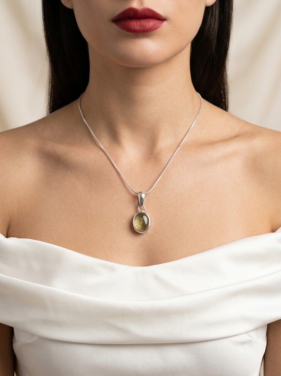 Golden Solstice Yellow Sapphire Women’s Necklace – 925 Sterling Silver