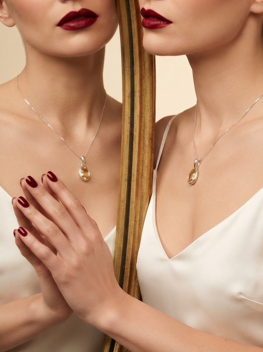 Golden Solstice Yellow Sapphire Necklace – 925 Sterling Silver