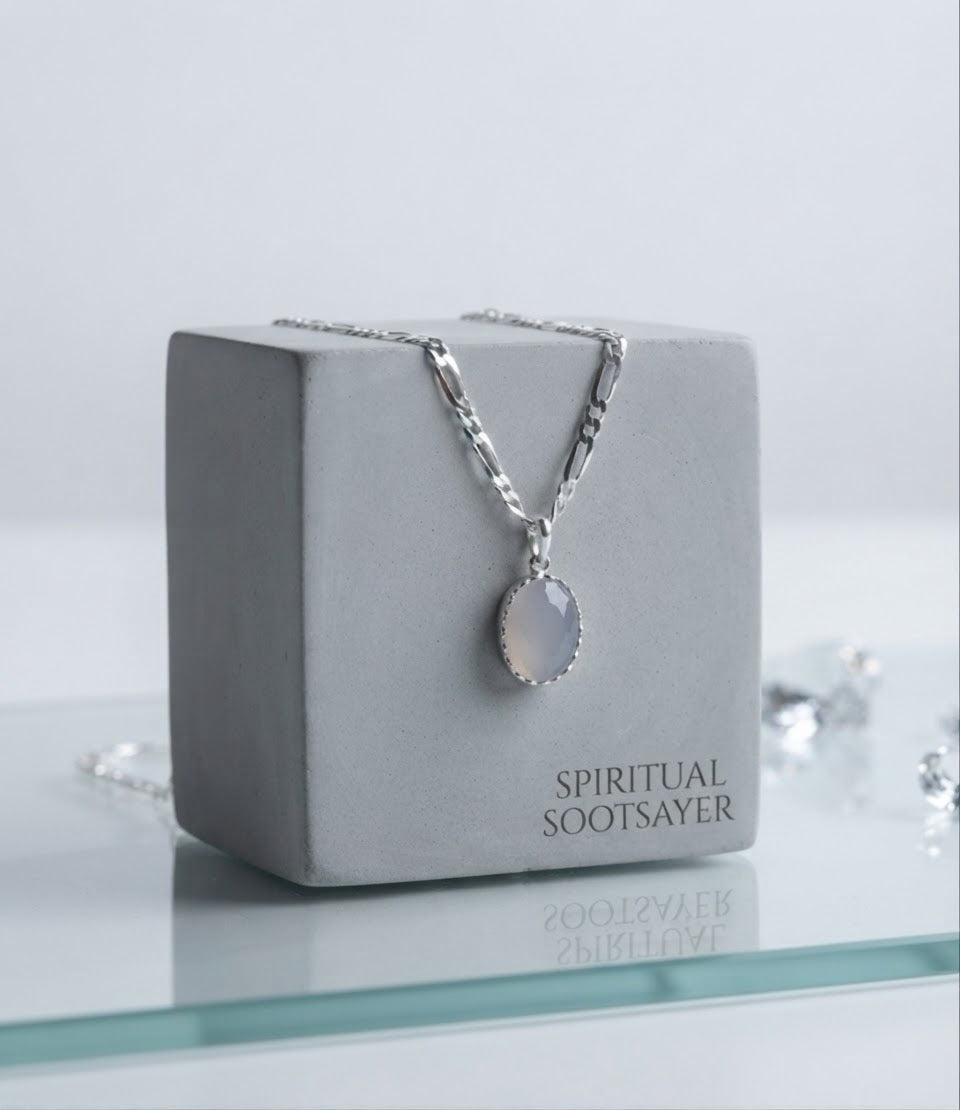 Celestial Veil Moonstone Men’s Necklace – 925 Sterling Silver
