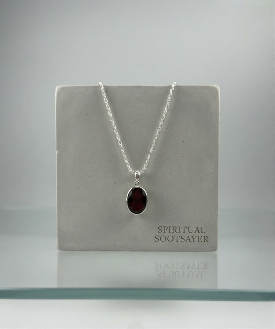 The Crimson Sovereign Ruby Men’s Necklace – 925 Sterling Silver