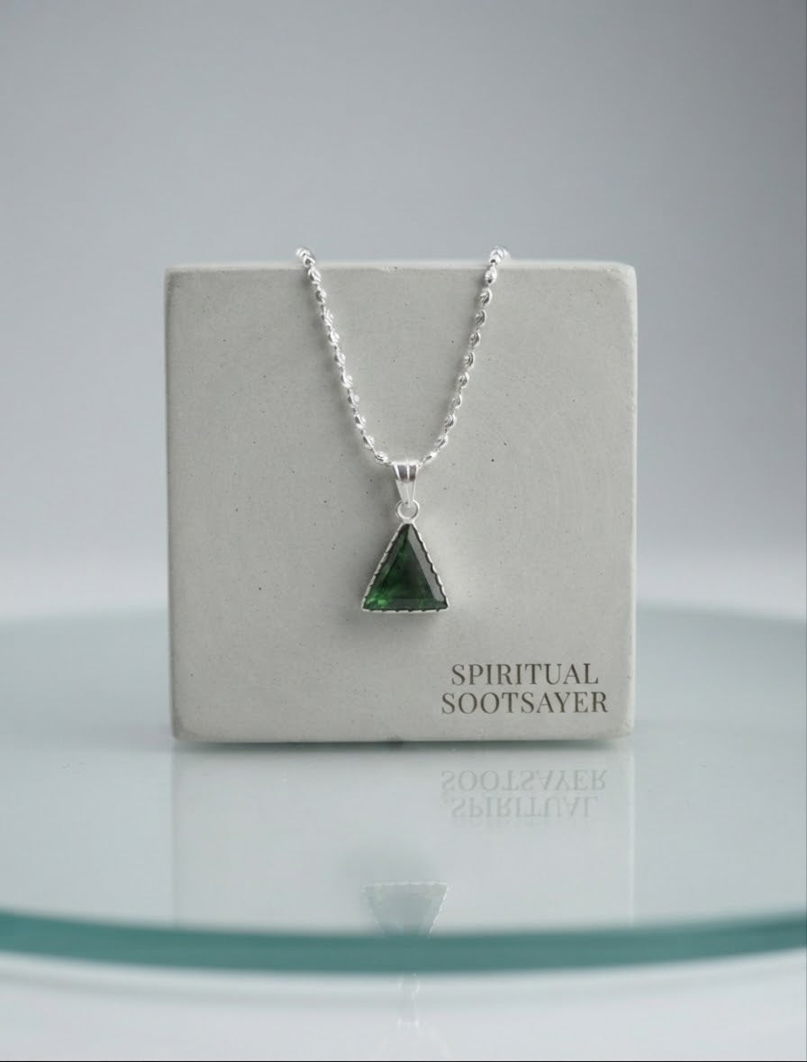 Verdant Apex Green Onyx Men’s Necklace – 925 Sterling Silver