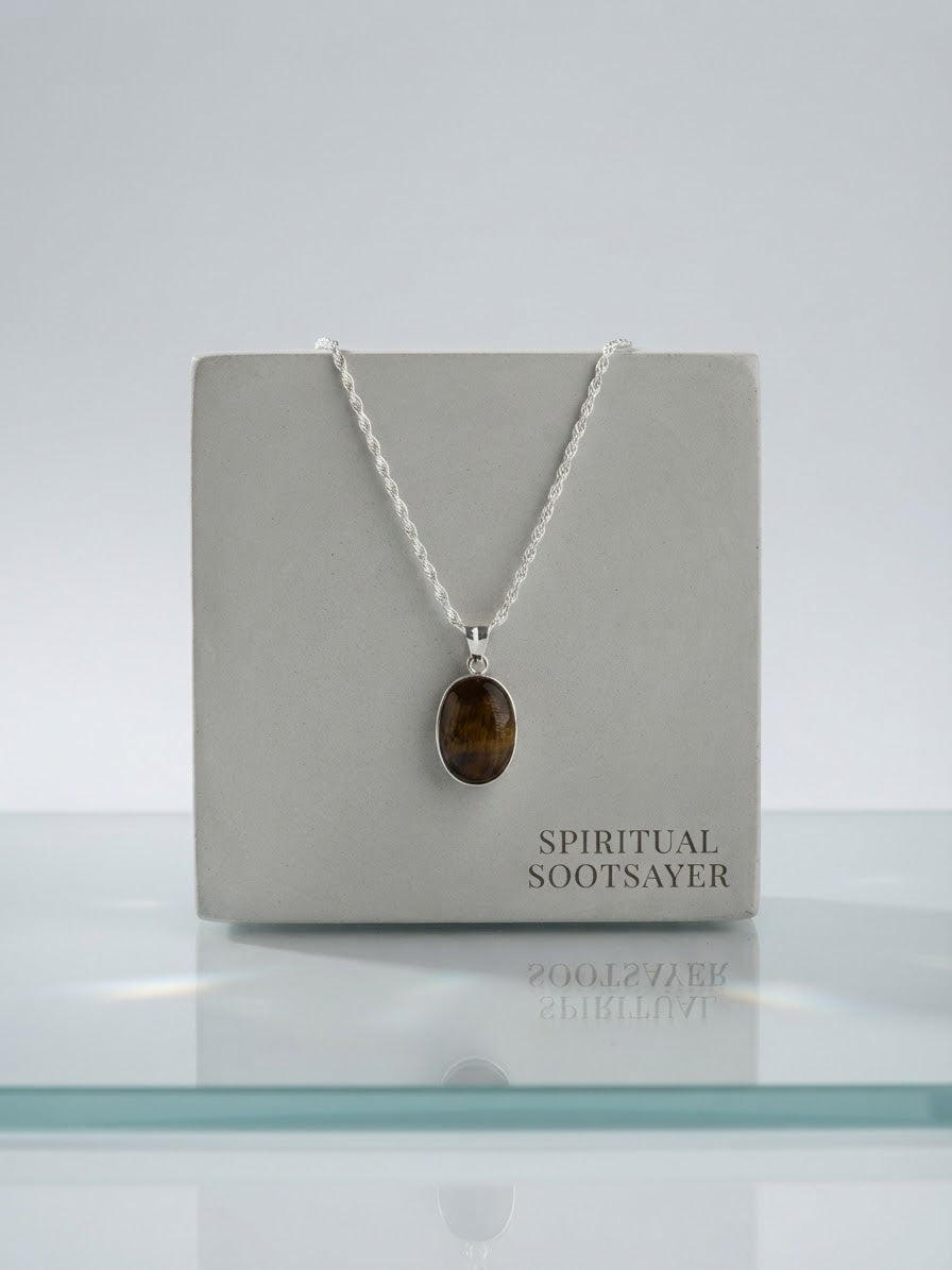 Emberline Tiger Eye Men’s Necklace – 925 Sterling Silver