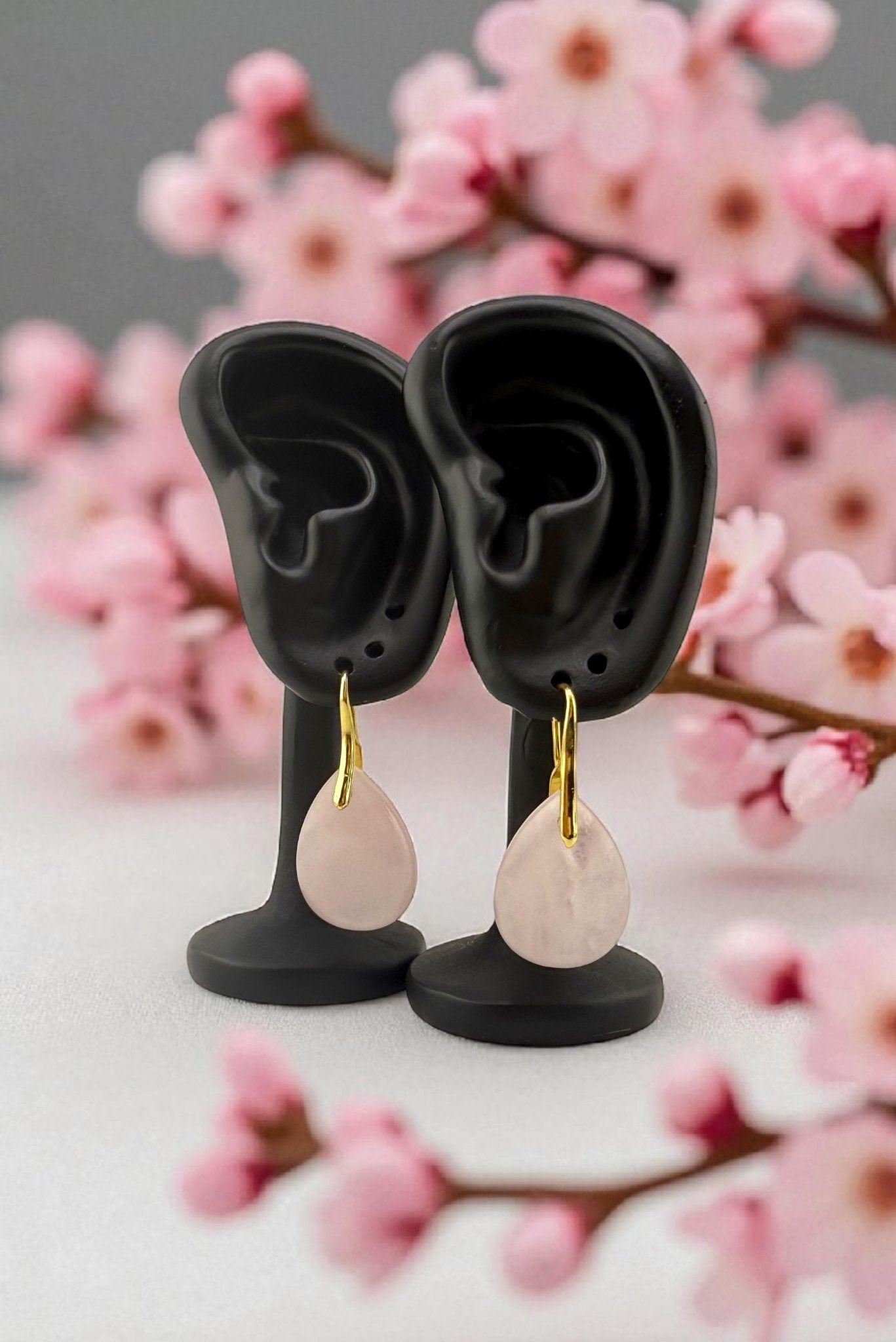 Rose Quartz Drop Earrings - Rose Light Drops