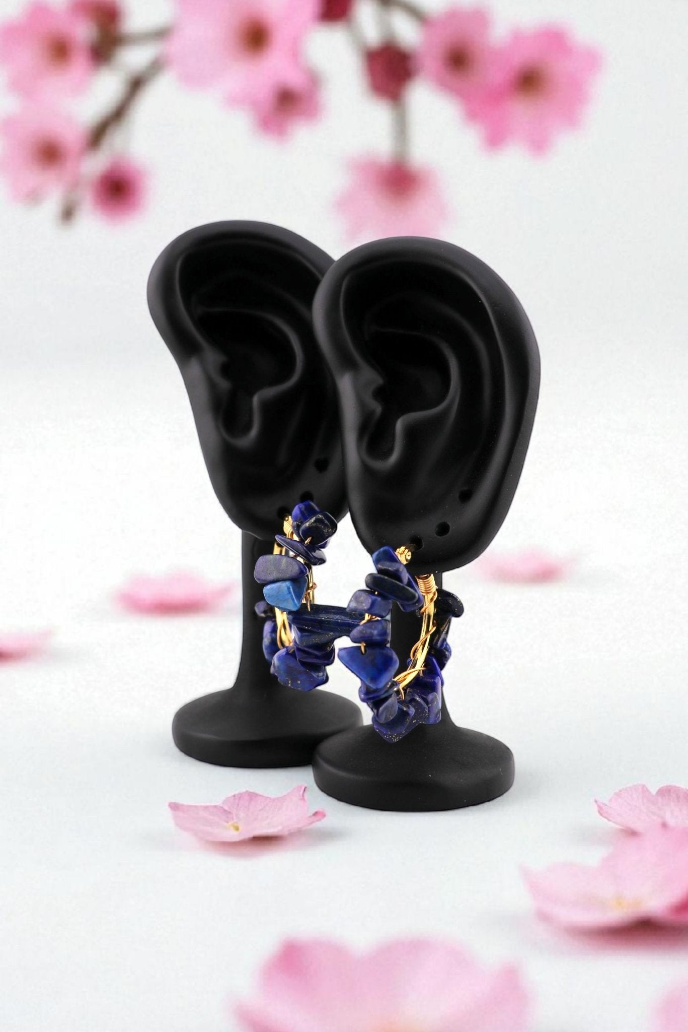 Lapis Hoop Earrings - Midnight Truth Hoops