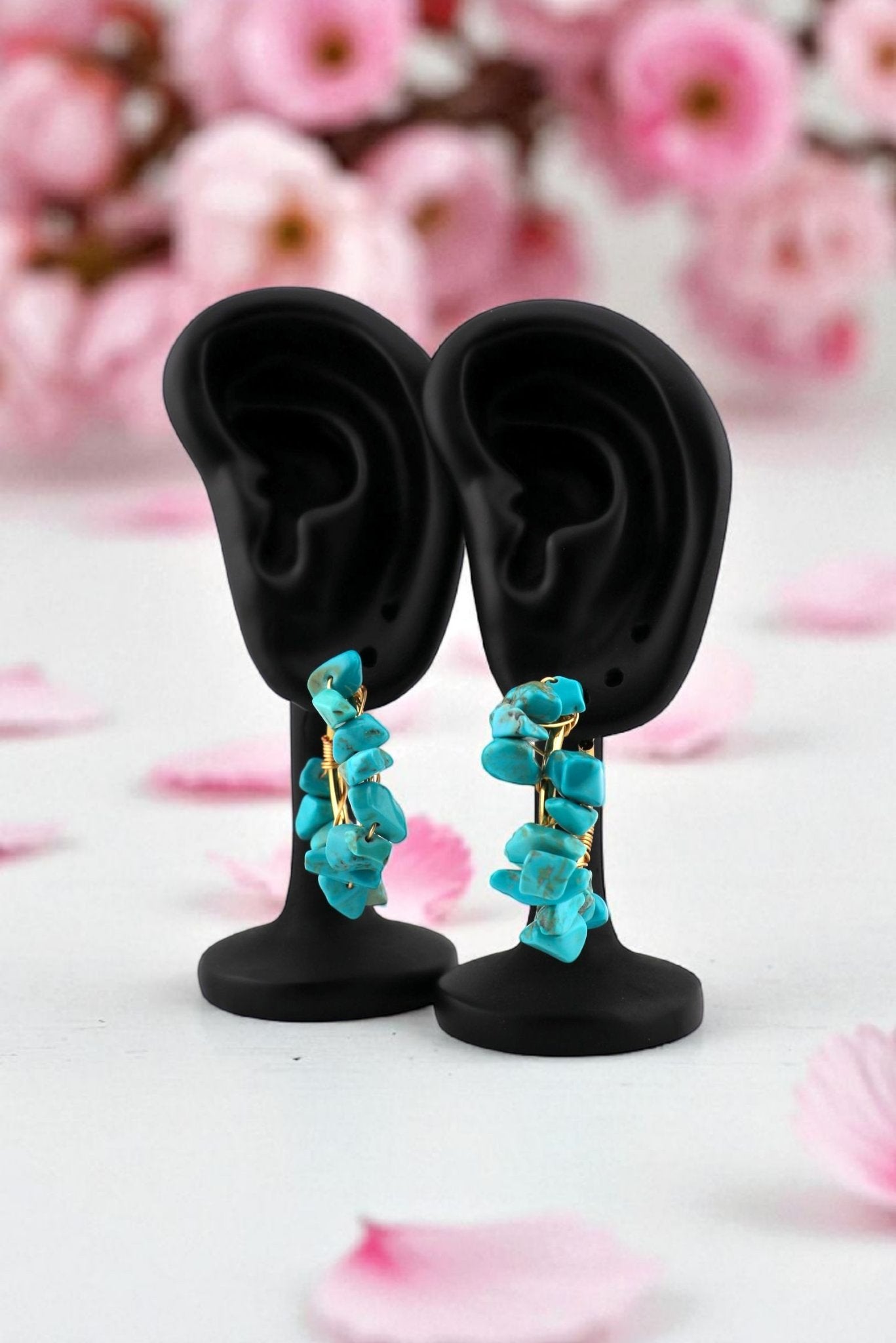 Sky Guardian – Turquoise Hoop Earrings
