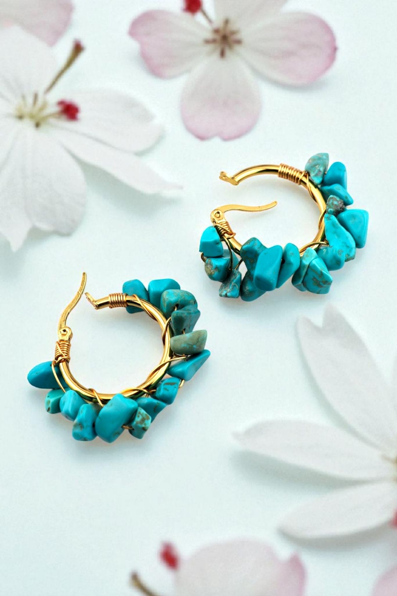 Sky Guardian – Turquoise Hoop Earrings