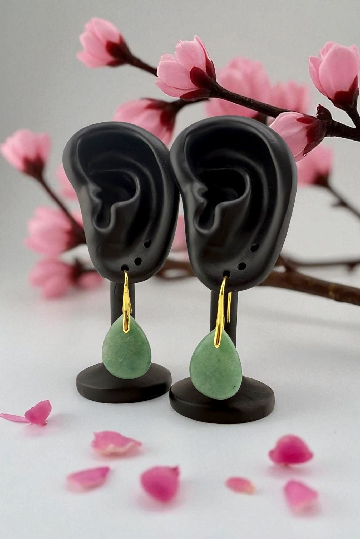 Green Aventurine Drop Earrings - Verdant Drops