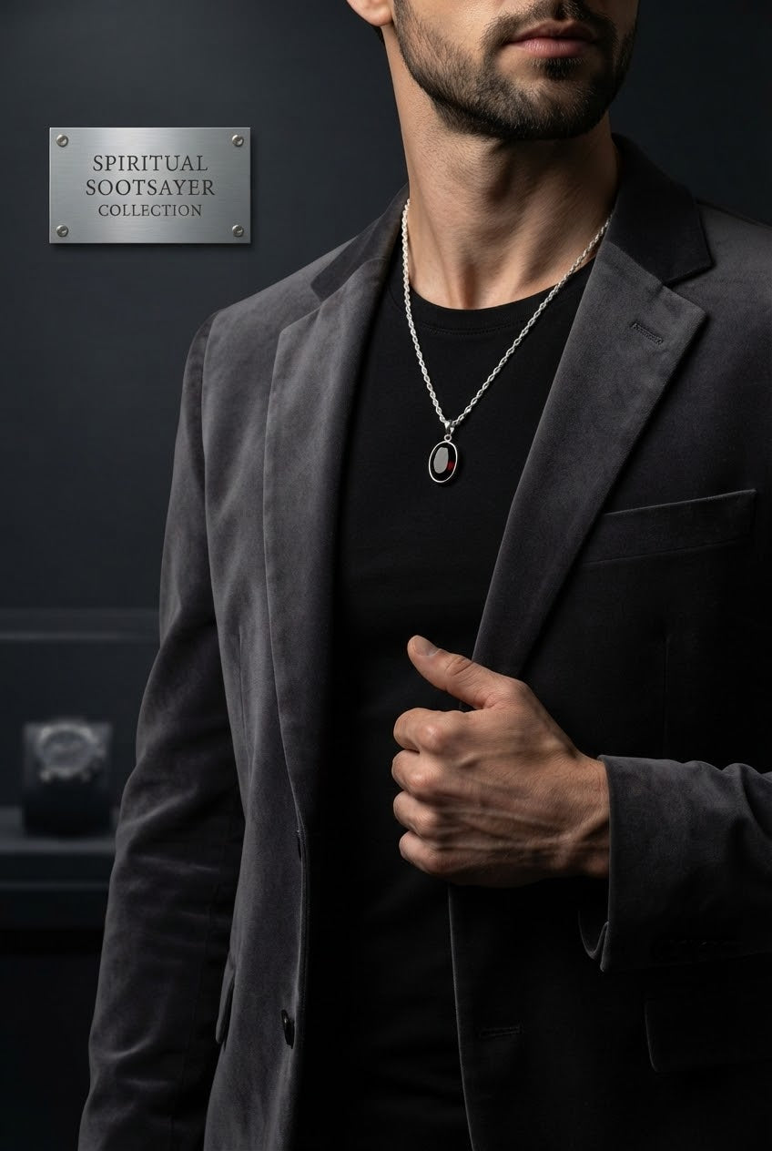 The Crimson Sovereign Ruby Men’s Necklace – 925 Sterling Silver
