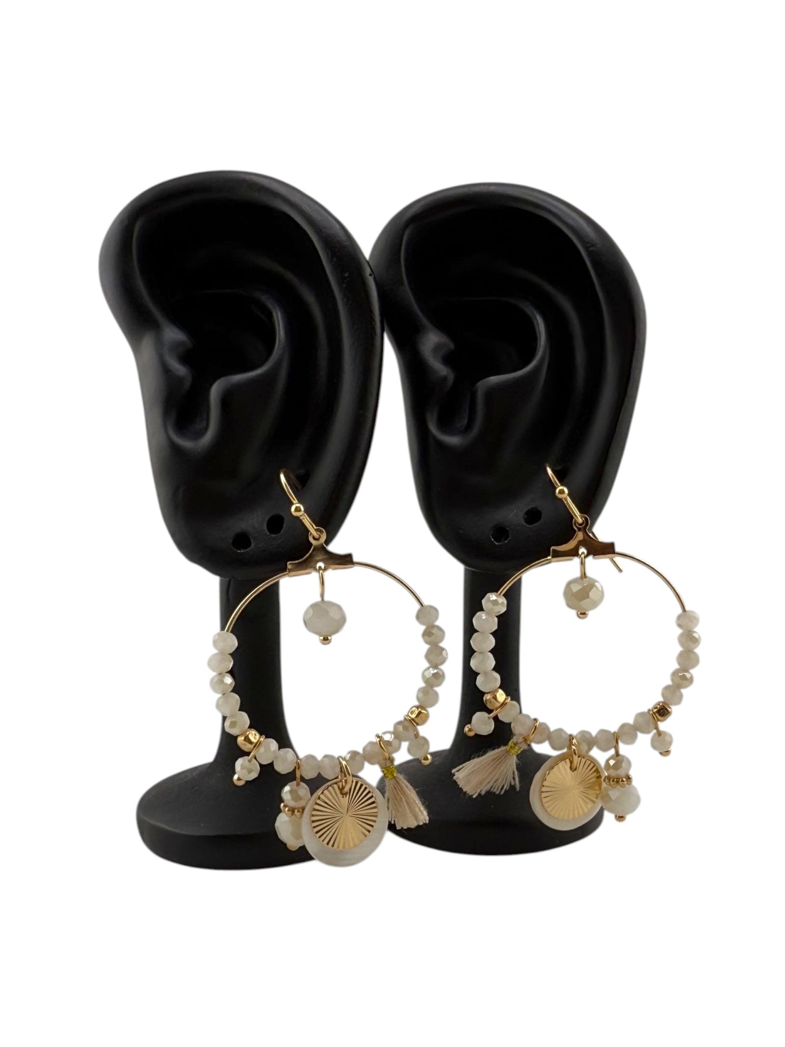Lunar Radiance – Moonstone Charm Hoops Earrings