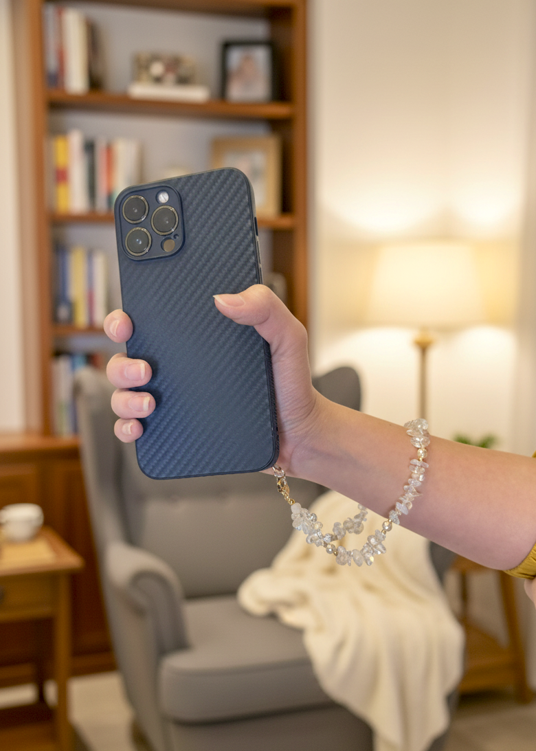 Clear Quartz chip stone phone keychain