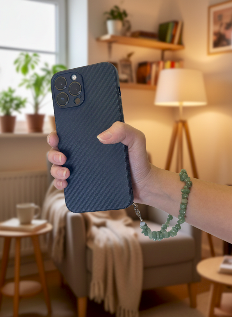 Green Aventurine chip stone phone keychain