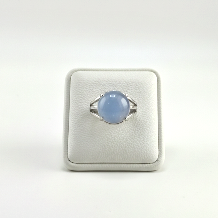 sky blue stone ring close up