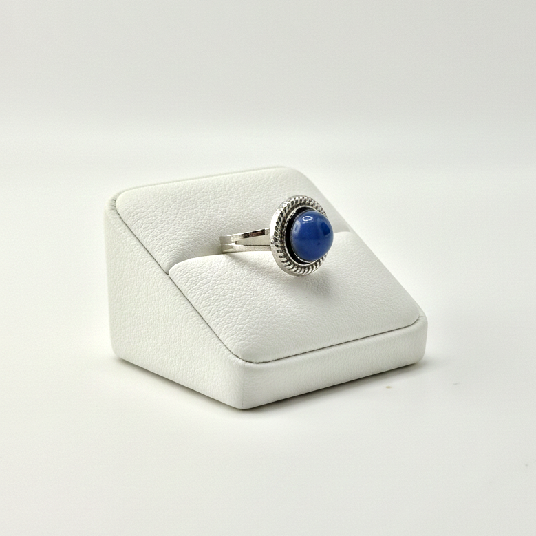 women’s silver blue onyx ring