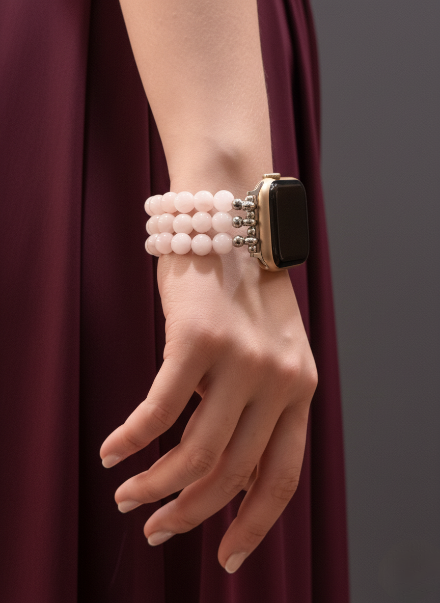 rose quartz apple watch strap
