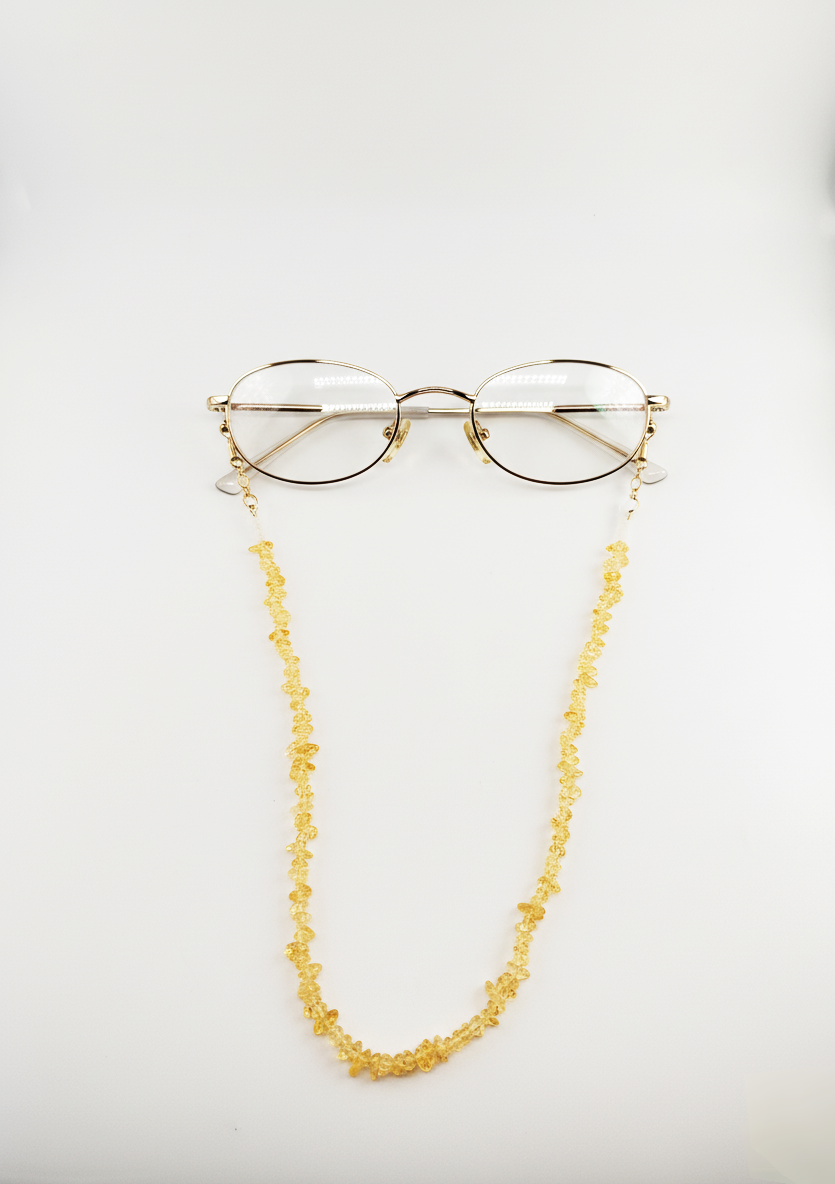 Citrine Crystal Glasses Chain – Warm Golden Tones & Uplifting Presence