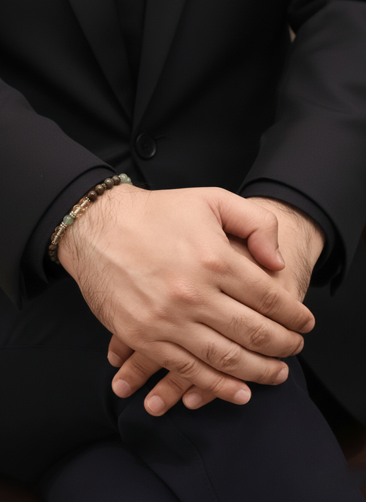 Earth-Tone Jasper & Aventurine Bracelet – Unisex Style