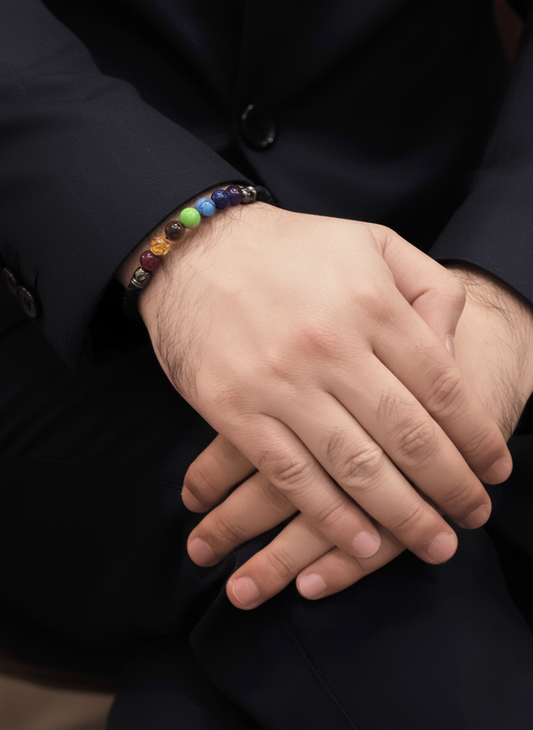 Colorful Multi-Stone Beaded Bracelet – Unisex Design