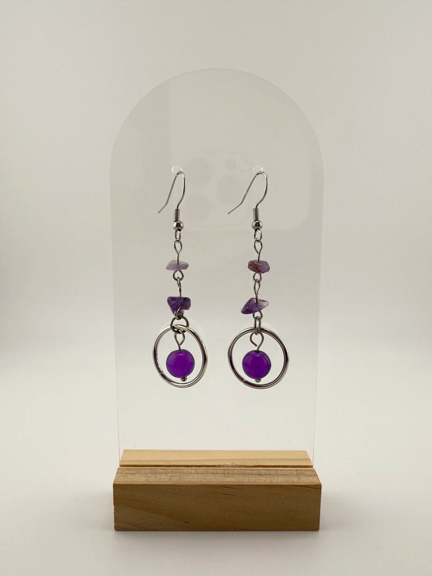Amethyst Orbit Earrings - Ethereal Vibe