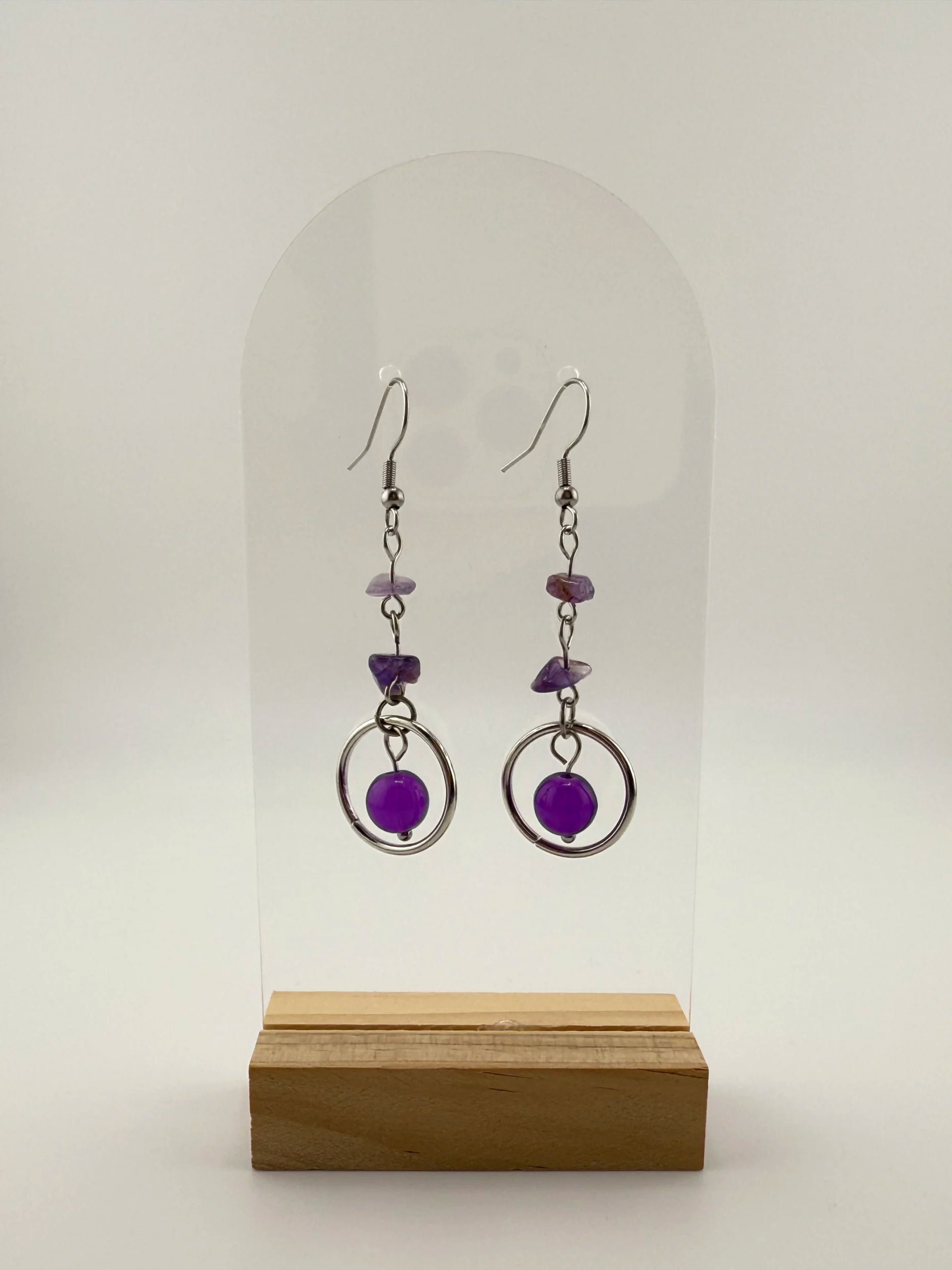 Amethyst Orbit Earrings - Ethereal Vibe