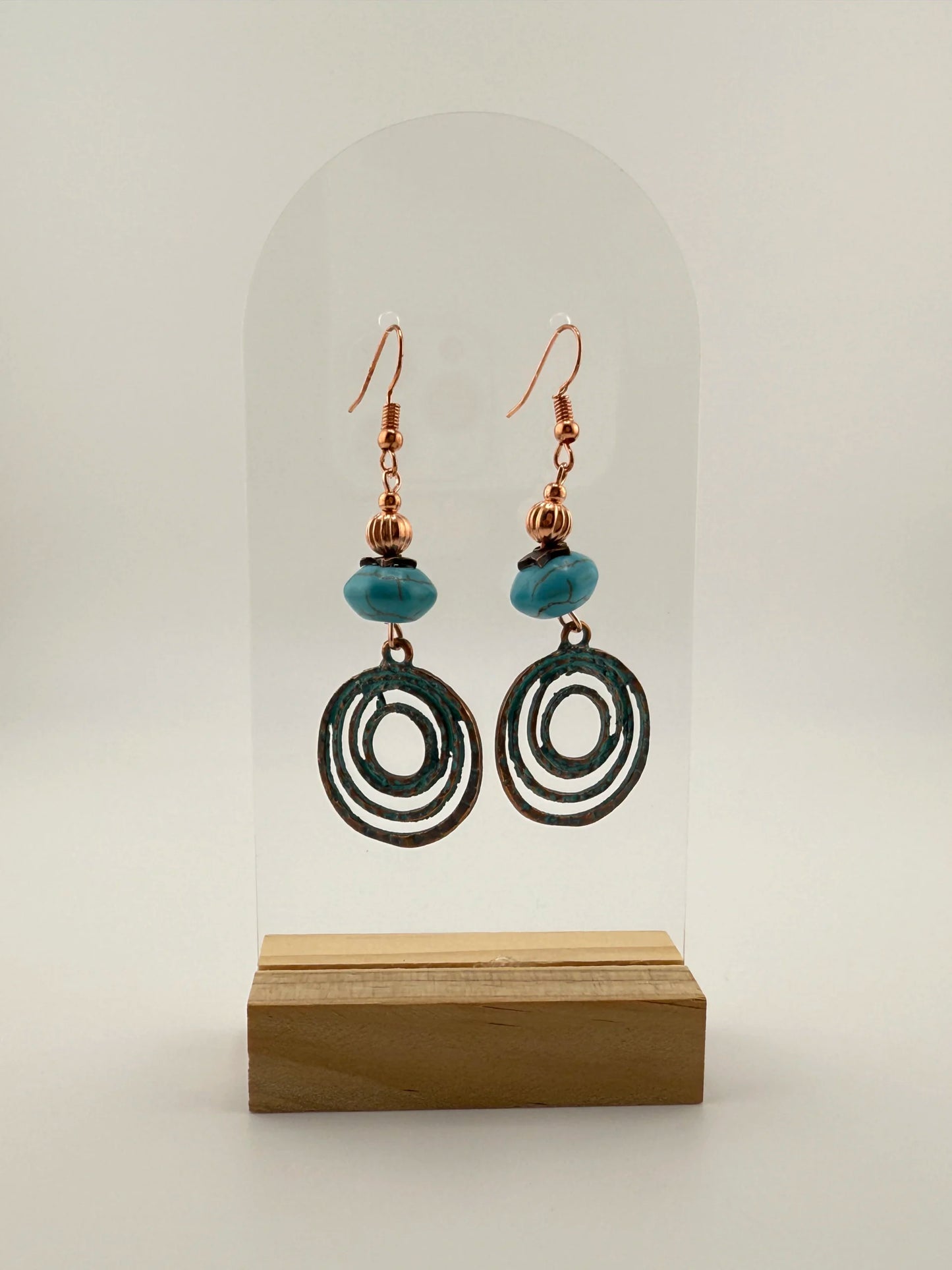 Turquoise Spiral Drop Earrings - Earth Echo