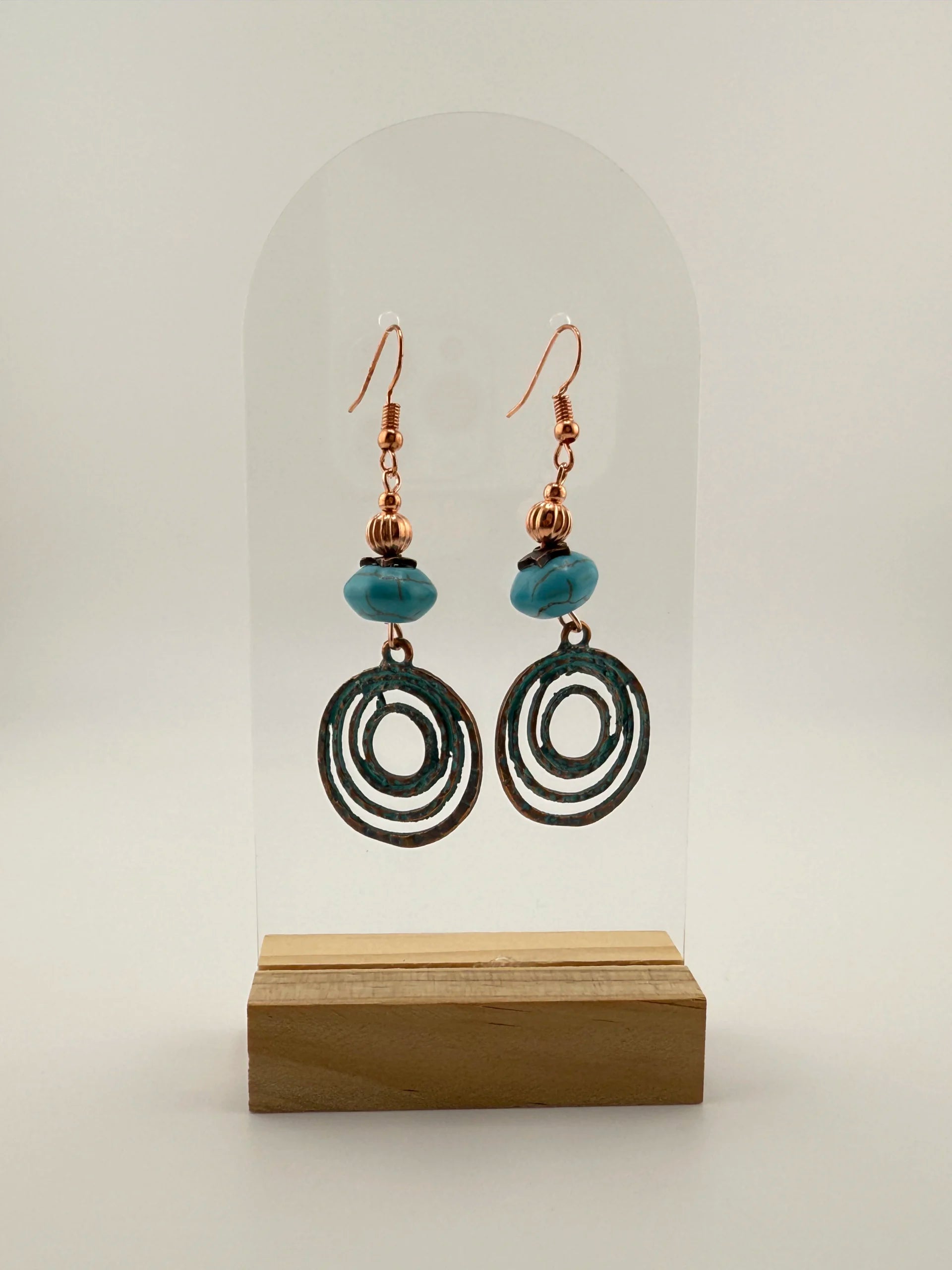 Turquoise Spiral Drop Earrings - Earth Echo