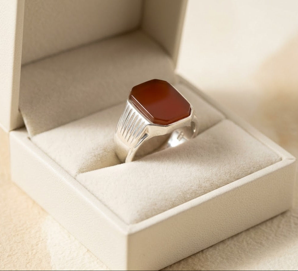 Royal Aqeeq Heritage Ring for Him – 925 Sterling Silver