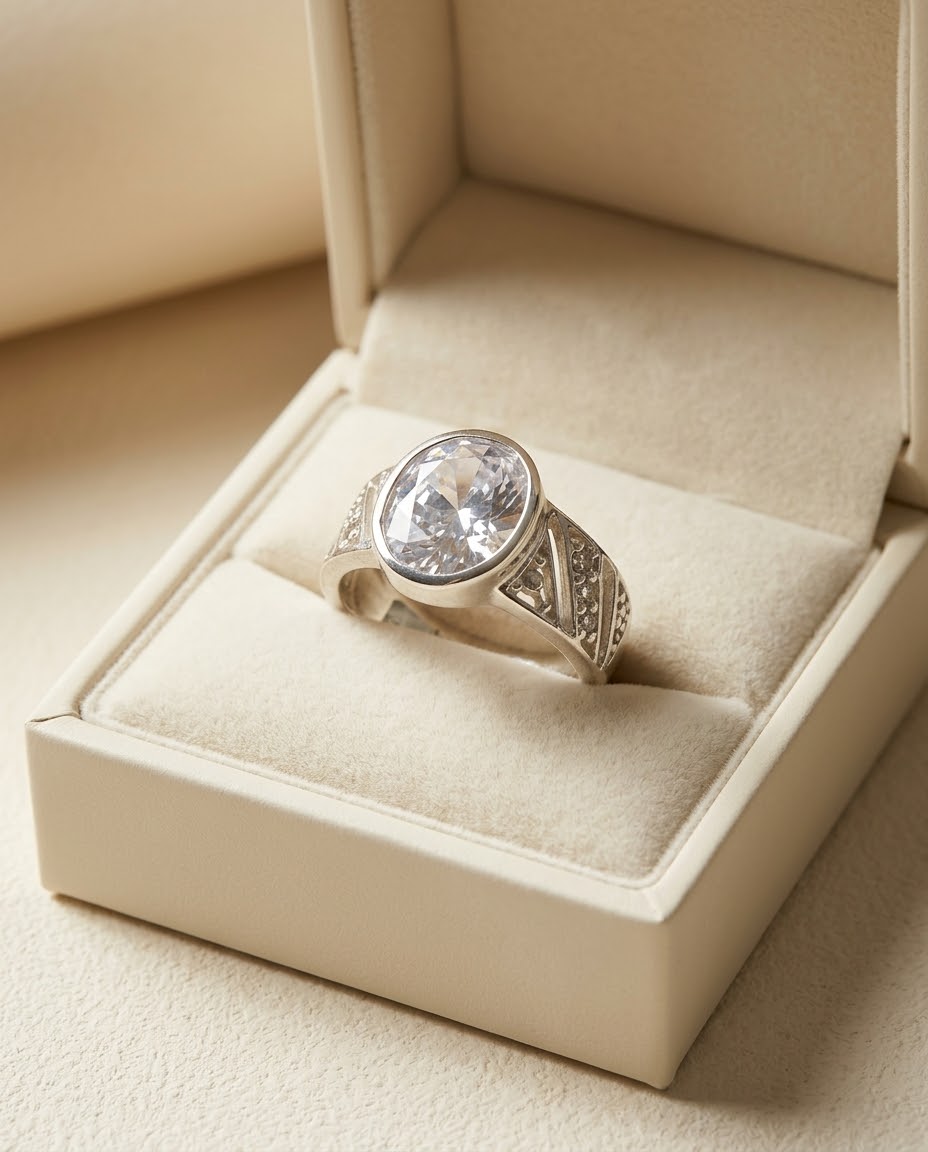 Celestial Brilliance Moissanite Men’s Ring – 925 Sterling Silver