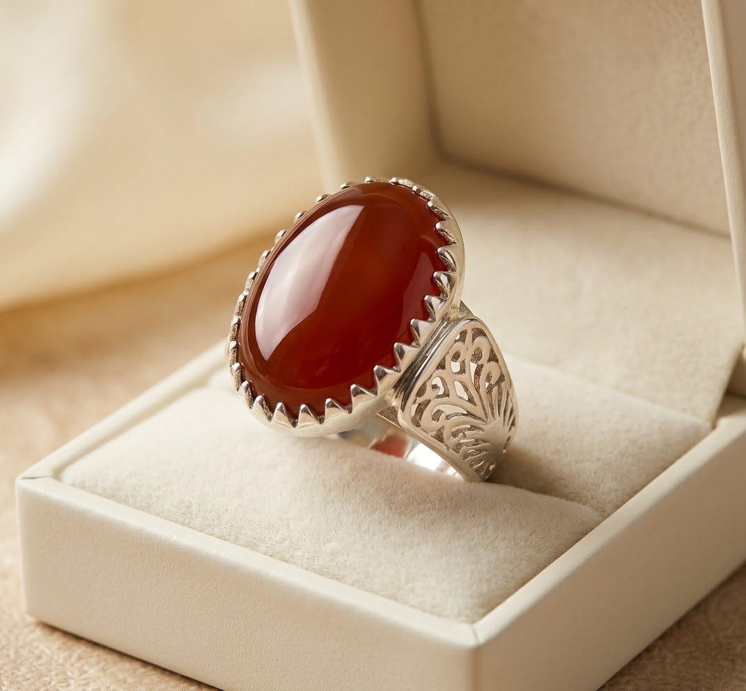 Aqeeq Heritage Crown Men’s Ring – 925 Sterling Silver