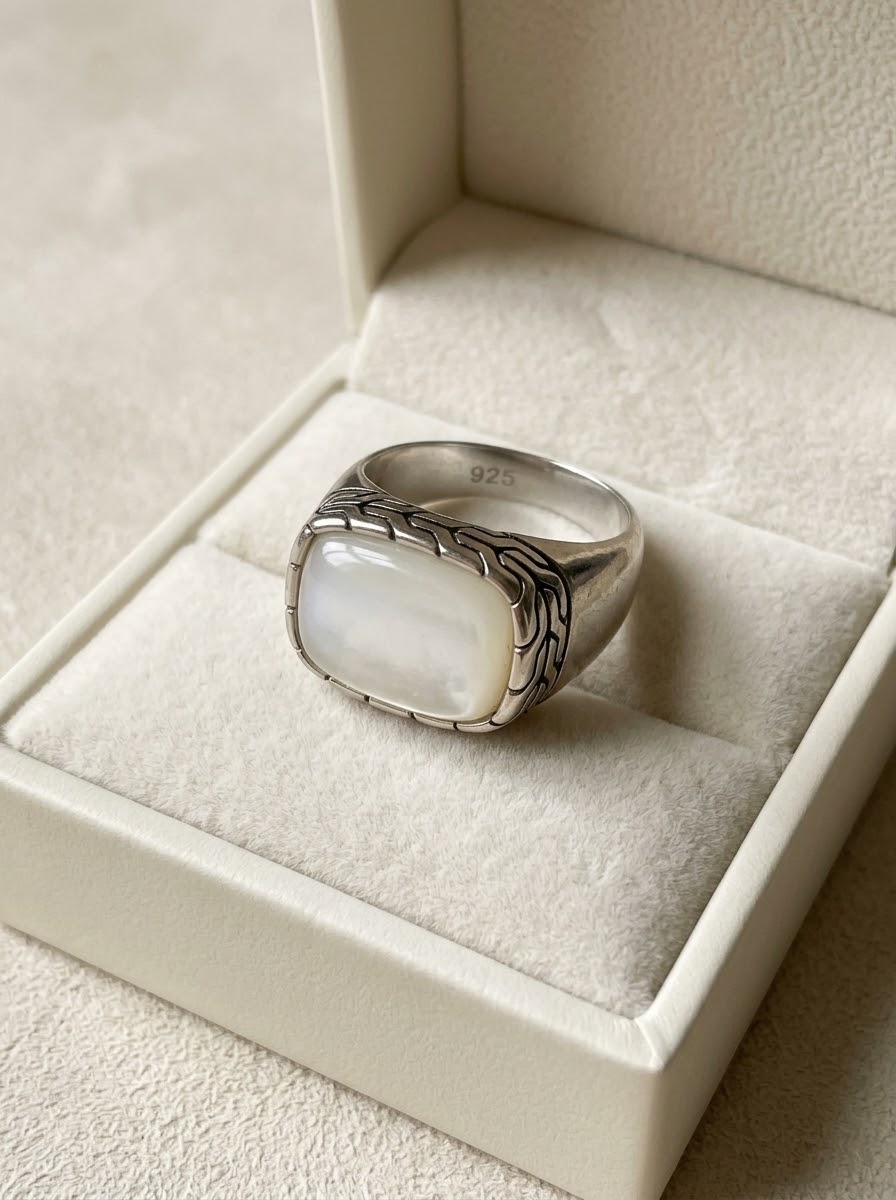 Lunar Majesty Moonstone Men’s Ring – 925 Sterling Silver