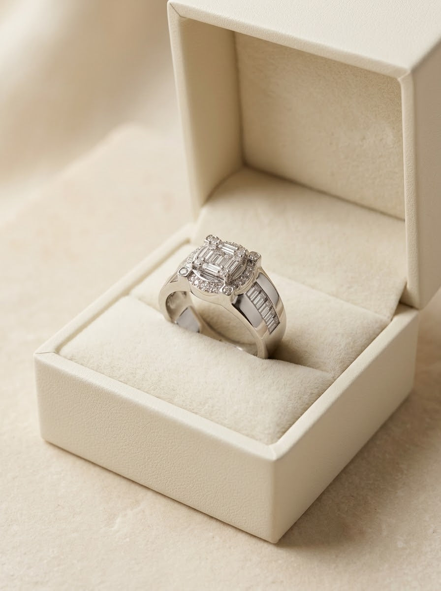 Royal Brilliance Moissanite Men’s Ring – 925 Sterling Silver