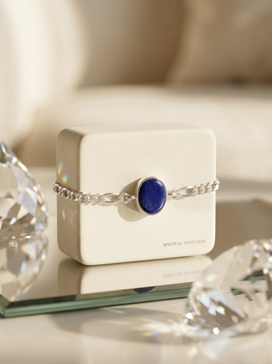 Royal Azure Lapis Lazuli Men’s Bracelet – 925 Sterling Silver