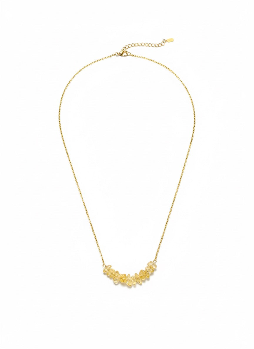 yellow citrine necklace with gold chain
