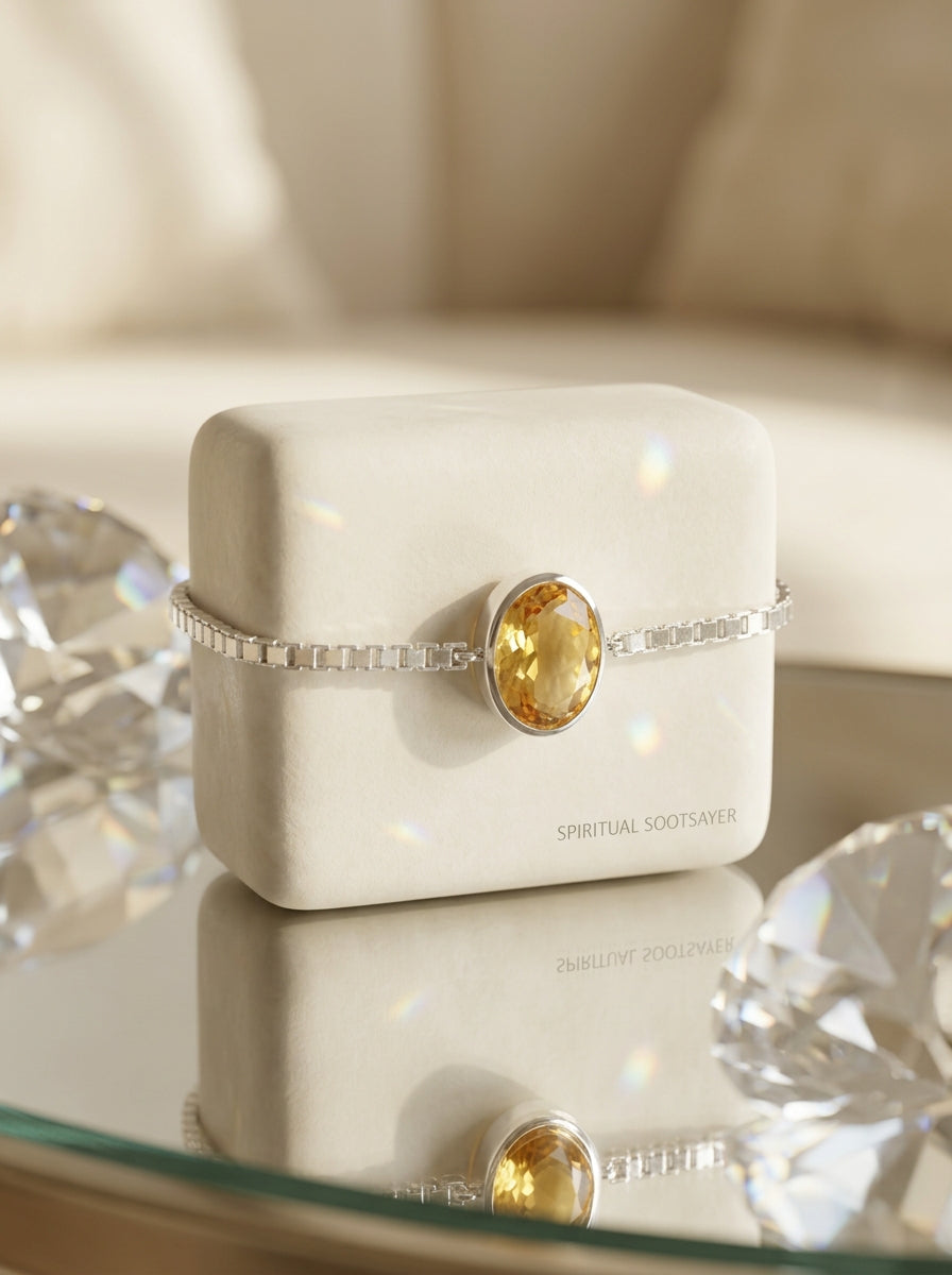 Golden Radiance Citrine Women’s Bracelet – 925 Sterling Silver