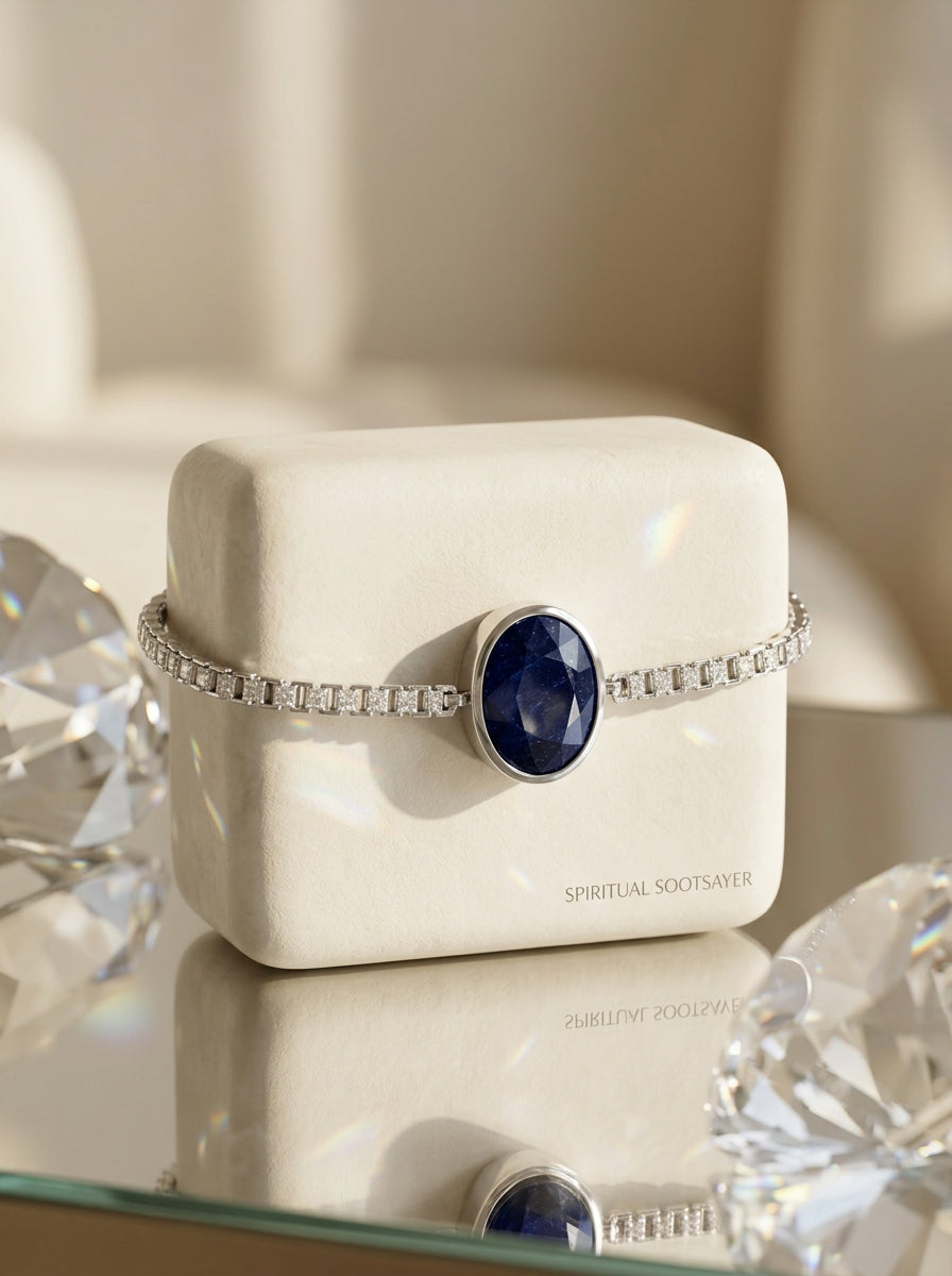 Midnight Majesty Blue Sapphire Women’s Bracelet – 925 Sterling Silver